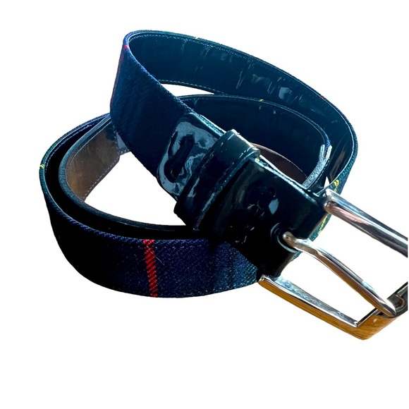 Dolce & Gabbana VINTAGE Tartan Plaid and Patent Belt 36” by 1” - Picture 2 of 14